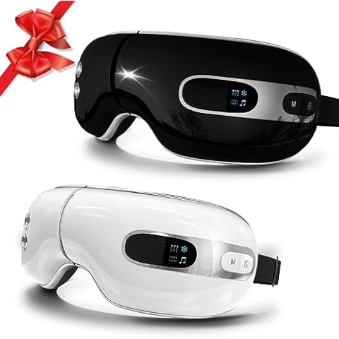 Huhubol Eye Massager with Heat and Cooling Relax Eye Strain Dry Eyes, Music Heated Eye Massager Reduce Dark Circles, Eye Bags and Puffiness, Eye Mask Massager Improve Sleeping Best Gifts Cover