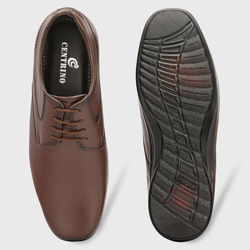 Image of Centrino Formal Shoes for Men | Lightweight Comfortable Office Shoes for Man Stylish | Cushioned Insole Lace-Up Shoes for Men | Durable TPR Sole | Trendy Classic Design Footwear for Men (8117)