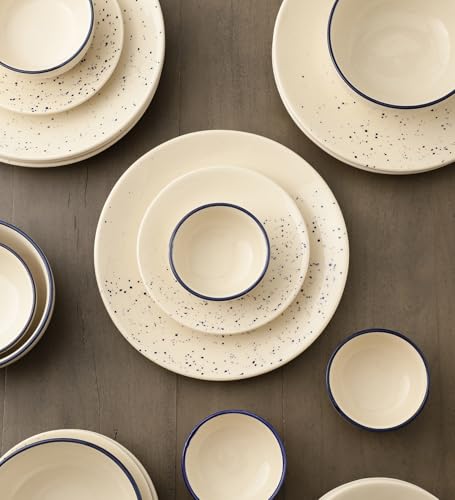 Image of miah decor Ceramic Dinner Plates Set of 4 Handcrafted Dining Plates Full Plates for Home Kitchen and Restaurant Microwave Dishwasher Safe Size 10 Inches