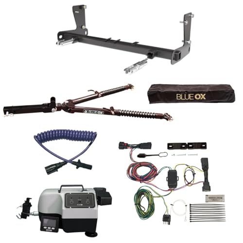 TrendsAuto Blue Ox Ascent Tow Bar & Baseplate Combo with Electrical Cable Extension, EZ Light Wiring & Patriot Flat Tow Brake fits 2018 2025 Wrangler JL | Includes Decal