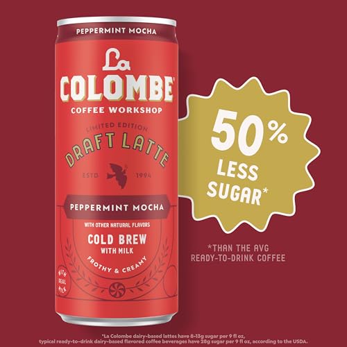 La Colombe Peppermint Mocha Draft Latte - 9 Fluid Ounce, 4 Count - Cold-Pressed Espresso And Frothed Milk + Peppermint And Dark Chocolate - Made With Real Ingredients - Grab And Go Coffee - Thumbnail 5