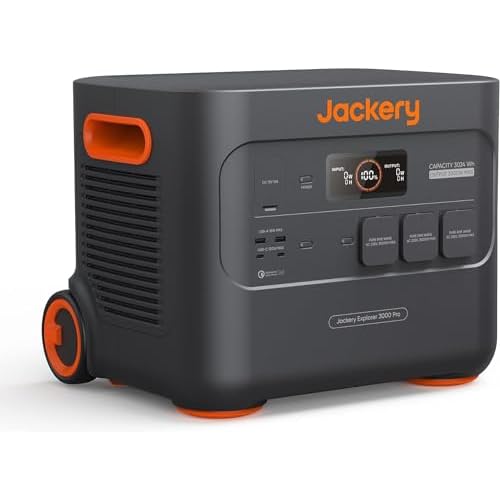 Jackery Explorer 3000 v2 Powerstation, 3072Wh/3600W (7200W Spitze) | Solargenerator mit 20 ms USV, App-Steuerung, 4000 Zyklen und 1,8 Std. Schnellladung für Zuhause, Wohnmobil und Off-Grid E