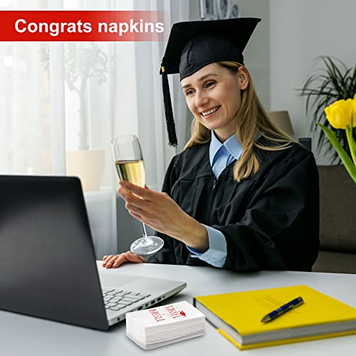 Graduation Party Supplies 100 Pieces Graduation Napkins Disposable Paper Congrats Grad Dinner Table Napkins Tassel Worth The Hassle Beverage Cocktail Napkins For 2023 Graduation (Red, Tassel) #TOP4
