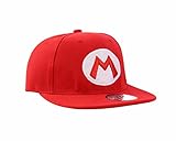 True Heads Gorra Snapback de Pico Plano Mario Rojo (Mario Snapback Cap)