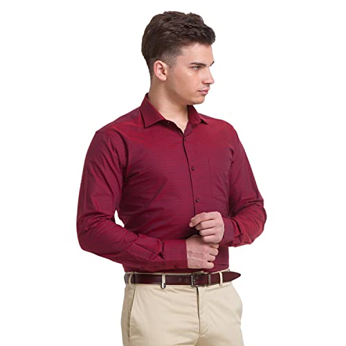 Image of Park Avenue Men's Pure Cotton Structure Pattern Slim Fit Semi Cutaway Collar Full Sleeve Ceremonial Shirt