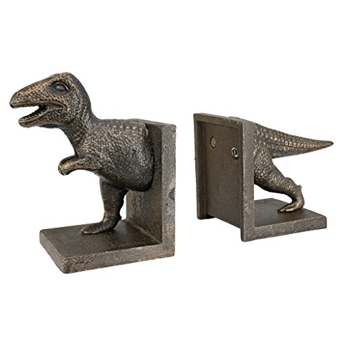 Diseño Toscano 'T-Rex dinosaurio' hierro fundido lámpara de techo Soporte para libros – oro (Pack de 2)