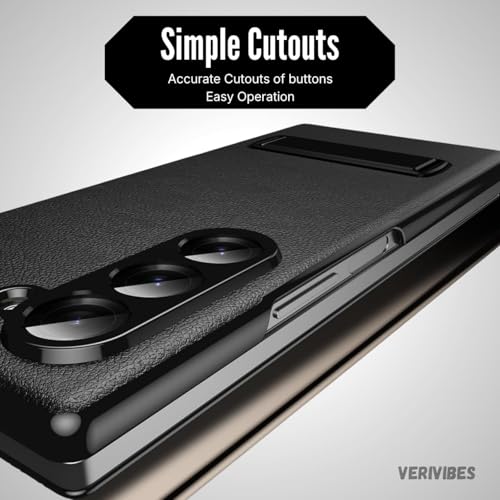 Image of Magnetic Flip Case Compatible with Samsung Galaxy Z Fold 5 | Premium Leather Finish | Multi-Angle Stand | Full Body & Hinge Protection | Slim Luxury Business Cover - Black