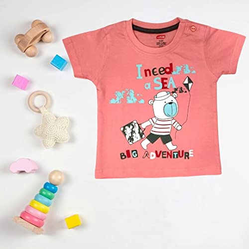 Image of LuvLap Baby Boys Regular Fit 100% Cotton Half Sleeve Boys T-Shirt Pack of 5