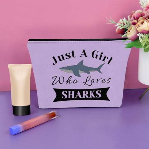Shark Gifts for Shark Lovers Purple Makeup Bag Shark Themed Gifts for Girls Daughter Niece Cosmetic Bag Animal Lover Gifts for Adults Sharks Week Gift Graduation Christmas Gifts Travel Pouch - Image 5