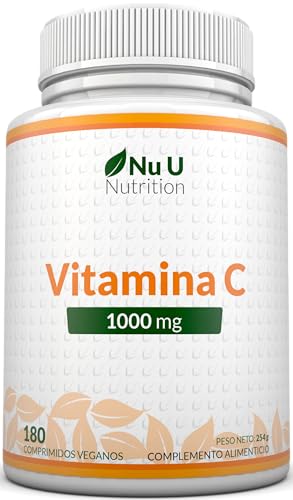Vitamina C | 1000 mg - 180 Comprimidos Complemento alimenticio de Nu U Nutrition