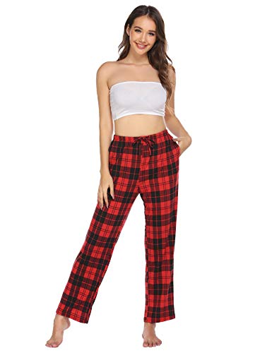 Ekouaer Pantalon de pyjama Pantalon de pyjama long pour femme Pantalon de pyjama doux Pantalon long Pantalon décontracté Pantalon de plage Pantalon Rouge M Cover