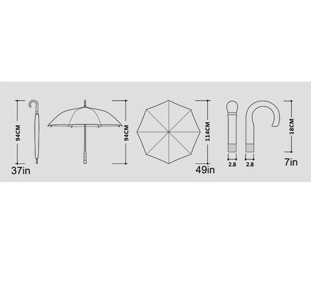 CMBSSTFC Regenschirm, Winddicht, Golf-Regenschirm, Winddicht, wasserdicht, Stockschirm mit Holzgriff, tragbarer, belüfteter Regenschirm mit Baldachin für Geschäftsreisen, Geschäftsreise-Regenschirm