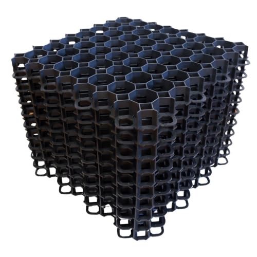 10 Stück ViD Rasengitter/Rasenwaben 50x50x4 cm schwarz | Paddockplatten/Rasengitterplatten/Bodenwaben/Gehwegplatten