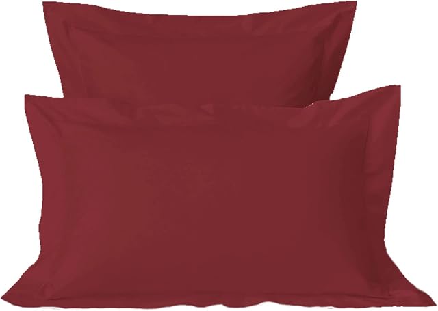 Pizuna Pure Cotton King Size Oxford Pillowcases 2 Pack Rio Red 50x90cm, 600 Thread Count Long Staple Combed Cotton Crispy Soft Pillow Cover, Soft Sateen King Pillow Cases (Cotton Pillowcase)