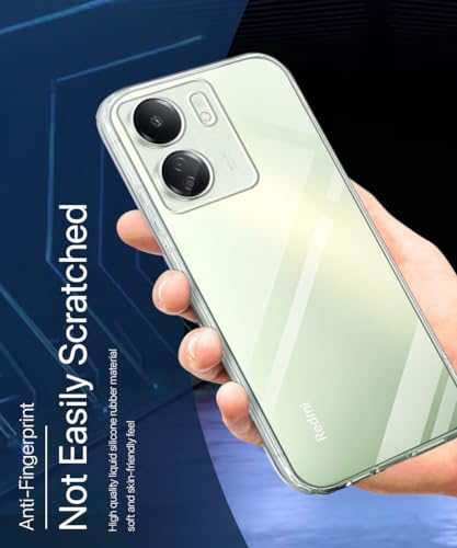 Image of WOW IMAGINE Crystal Clear Transparent Back Case Cover for Redmi 13C 4G | Poco C65 | Full Device & Camera Protection Shockproof TPU Silicone Back Cover Case - Transparent