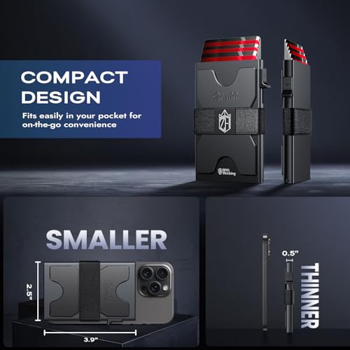 Zitahli Men's Business Card Cases - Slim Card Holder Holds 6+ Cards, Metal Wallet for Men & Women, Minimalist RFID Blocking Wallet with Pop-Up Function, Ultra-Thin, Men's Accessories, Gifts for Him4