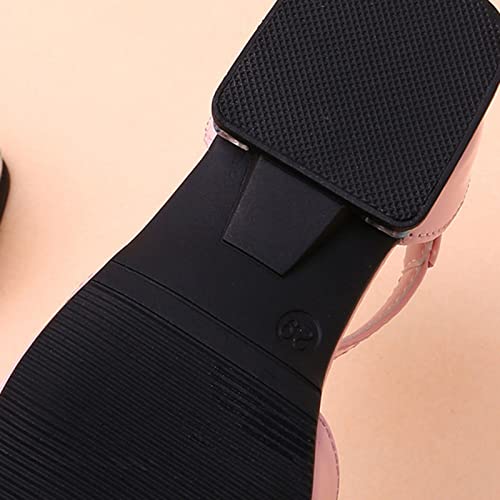 Kids Girls Dress Shoes Open Toe Low Heels Ankle Buckle Bow Ballet Wedding Party Sandals Princess Flower Shoes3