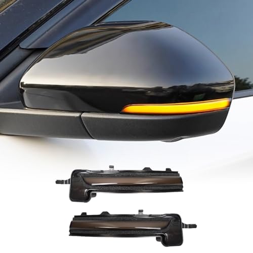 FDAIUN Car Exterior Side Rear View Mirror Streamer Turn Signal Lamp For Ford Explorer 2020-2023 ABS Anti-collision Warning Light 2PCS (Yellow + White)