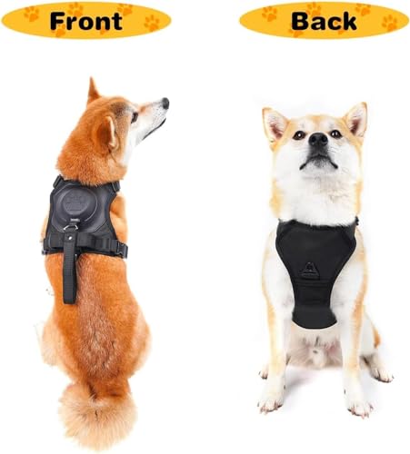 EZGHAR Poochbark 3 in 1 Dog Harness with Built-in Leash, Dog Harness with Retractable Leash, No-Pull Dog Harness Retractable Hands Free Leashes for Dogs Walk, Train or Travel (Red,L)