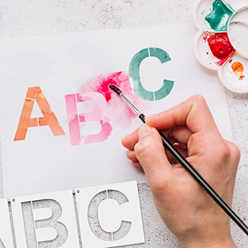 FRUHLING 36pcs Pochoirs de Lettres Réutilisables Pochoirs en Plastique pour Lettres de L'alphabet Pochoirs Alphabets 10cm Pochoirs Numéro pour Scrapbooking Peinture Bricolage Projets d'Art Scolaire - Image 8
