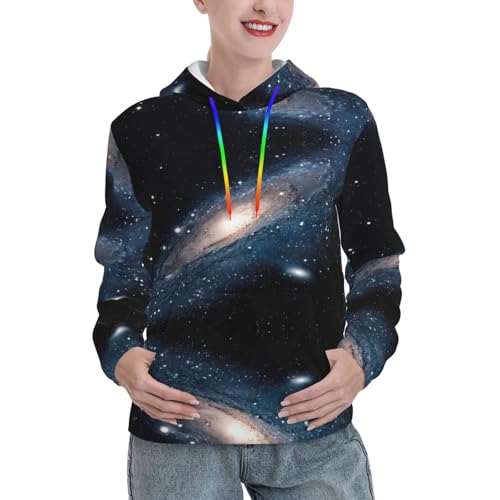 Sweat à capuche galaxie pour femme : vêtement d'hiver chaud avec poche