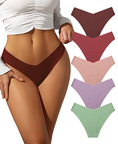 Cheeky Underwear for Women, Womens Underwear Seamless,Soft Bikinis Panties for Young Ladies 5 Pack
