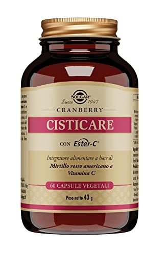 Solgar CISTICARE, 60 capsule vegetali – Mirtillo rosso americano 50:1 + Vitamina C Ester-C®