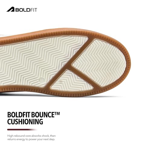 Image of Boldfit Sneakers for Men Casual Stylish Sneakers for Man with Premium PU Leather Upper, Cushioned Insole, Padded Collar, Breathable Lining & TPR Grip Sole Everyday Wear Shoes for Men Klunys