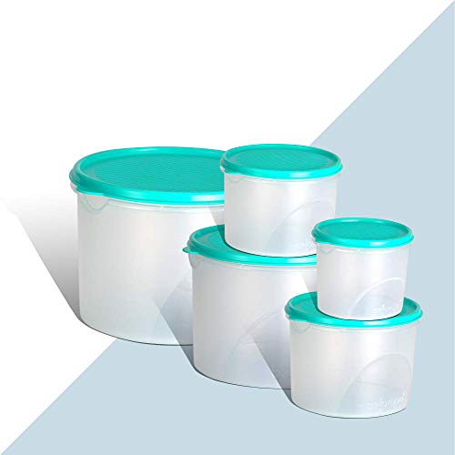 Image of Belocopia Plastic Container Set- 10.55 liters, 5 pieces, Green
