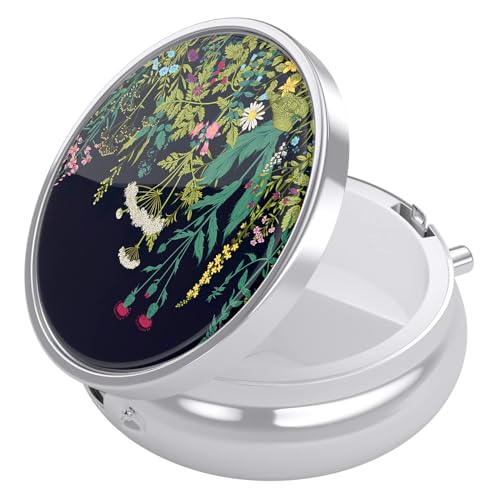 Image of Nipichsha Pill Box, Small Pill Case for Purse & Pocket, Cute Travel Medicine Organizer, Portable Medicine Container Holder to Hold Vitamins, Medication, Fish Oil & Supplement, Dandelion