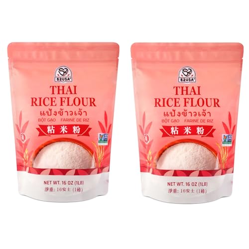 52USA Thai Rice Flour 32 Ounce (Basic), 2 Pound (Pack of 2), Rice Flour for Baking or Cooking, Product of Thailand, All Natural White Rice Flour, Vegan