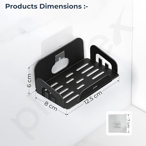 Image of Plantex Self Adhesive Soap Dish for Bathroom /Stainless Steel Soap Holder for Washbasin /Soap Stand Without Drill /Bathroom Accessories - Black