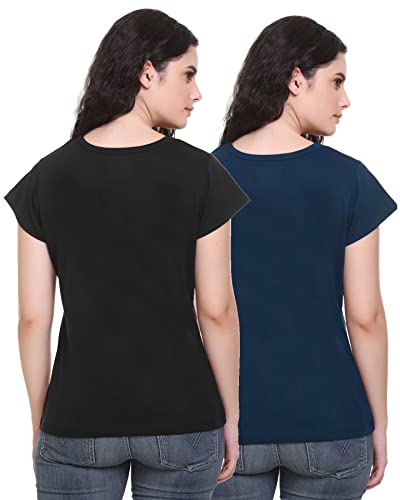 Image of GODFREY Women Round Neck Half Sleeve Cotton T Shirts