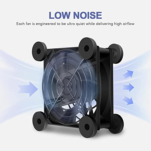 Image of iPower Quiet Cooling Fan 92mm USB Case Fan with Speed Controller for Receiver DVR /PlayStation /Xbox /Computer Cabinet Cooling, 2 Pack