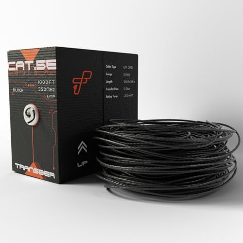Cable de red CAT5E 1000FT negro miniatura 2