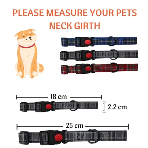 Image of Emily Pets Dog Collar with Safety Locking Buckle, Adjustable Soft Breathable Comfortable Nylon Pet Collar for Small, Medium Dogs & Cats (Color May Vary)