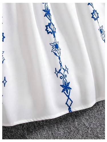 WDIRARA Girl's Floral Print Ruffle Sleeveless Top Square Neck Casual Summer Shirts Tops3