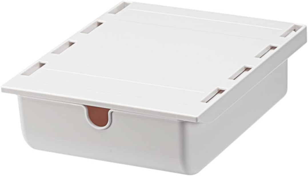 HONMEET1pc Under Table Storage Box Desktop Stand Table Drawer Pencil Tray Self- Adhesive Drawer Table Desk Organizer Office Tables for Home Hidden Desk Organizer Trays White Polystyrene