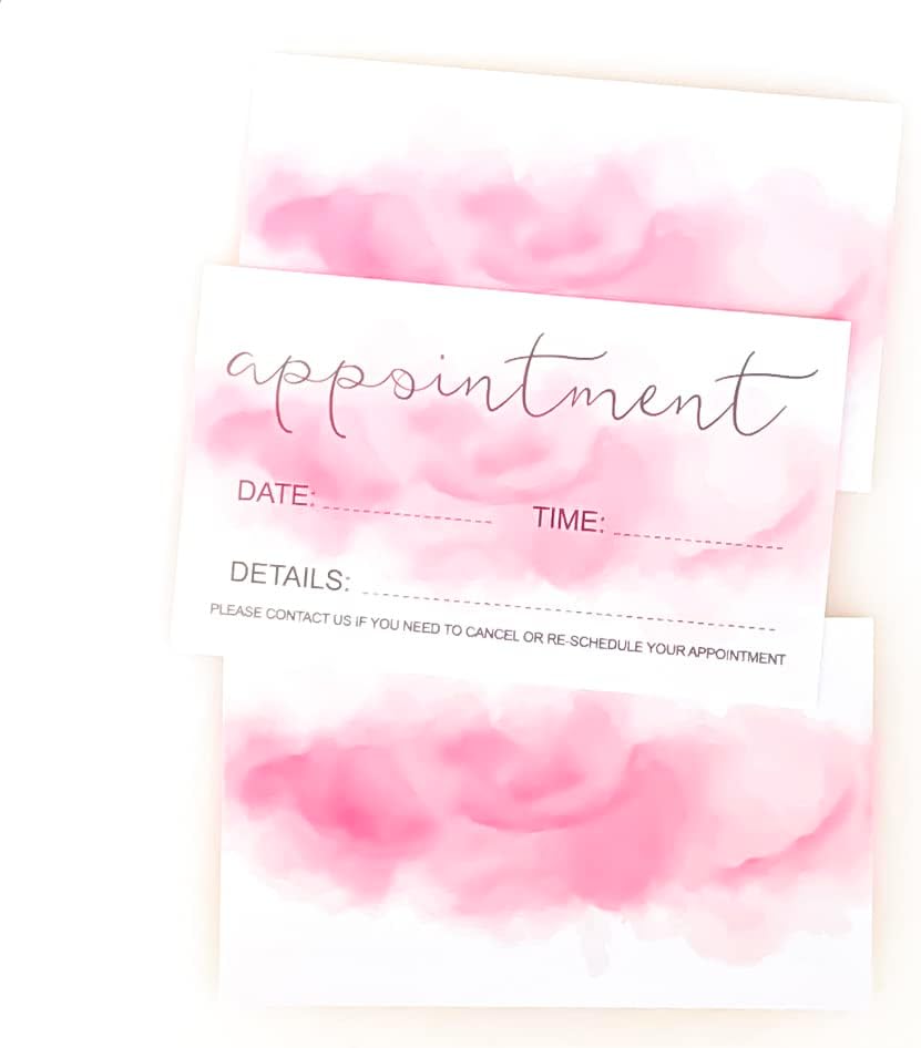 Miniatura 5 de RXBC2011 Tarjetas de recordatorio de citas (paquete de 100) para belleza, maquillaje, peluquería, peluquería, restaurantes, terapeuta, pintura rosa