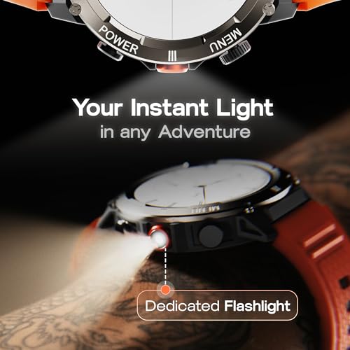 Image of GOBOULT Tuff Hawk Smart Watch 1.39'' HD Display, BT Calling, Working Crown, 150+Watchfaces, 450 Nits Brightness, AI Voice Assistant, SpO2 Monitoring (Green) (Saffron)