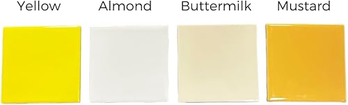 Miniatura 7 de Azulejo de cerámica de 4 pulgadas de 4.25 pulgadas brillante (Shinny) caja de 10 piezas para pared de baño y cocina (suero de leche) por Tenedos