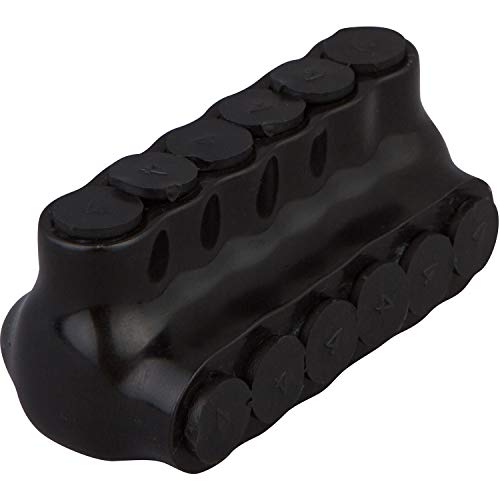 Image of Morris Products 97516 Black Insulated Multi-Cable Connector - Single Entry 6 Ports 4 - 14, 6, 6 AWG, Dual Rated CU9AL Aluminum, 600V, cULus Listed