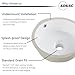 KDKSC Undermount Bathroom Sink 16 Inch Small Verticyl Round Undermount Sink White Ceramic Under Counter Bathroom Vanity Sinks with Overflow（Internal Size 14