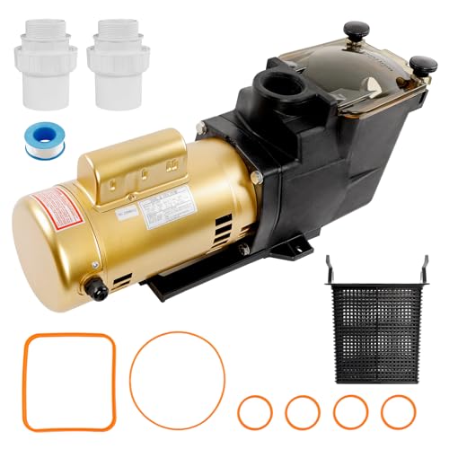 W3SP2607X10 Pool Pump 115/230 V 1 HP Single Speed Pool Pump High Speed Replacement for Hayward SP2607X10 Super Pump Fits all In-Ground Pool and Spas