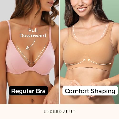 Image of Underoutfit Wireless Compression Everyday Bras for Women - Small to Plus Sizes