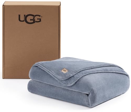 Image of UGG Whitecap Twin Blanket, Plush Fleece, 66 inch x 90 inch, Blue