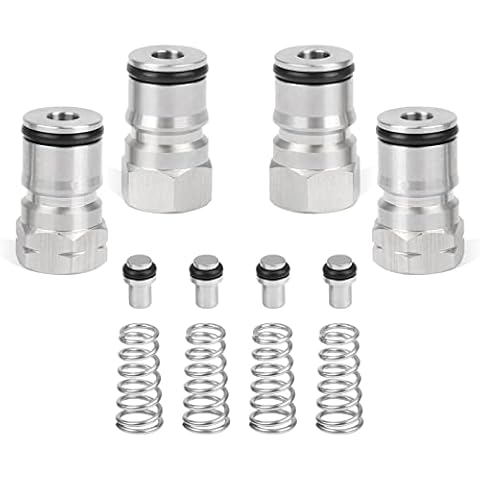 MRbrew 2 Pair Ball Lock Keg Post, Stainless 304 Homebrew 19/32’’-18 Co2 Gas kegerator Beer Liquid Cornelius Corny Poppet Spring Spare Sealing O-ring Keg Posts Kit for Brewing Quick Disconnect Fitting Cover