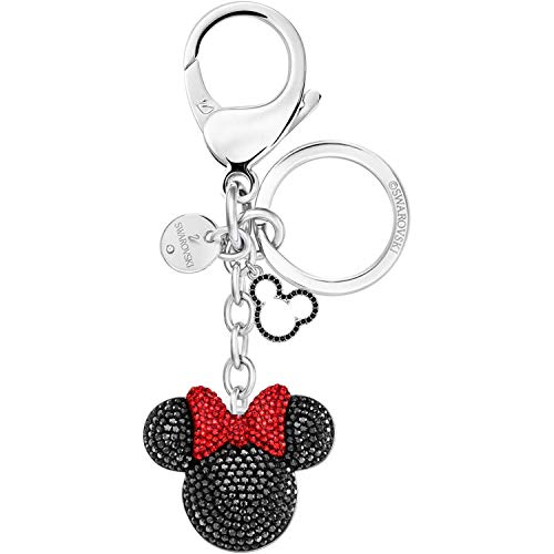 SWAROVSKI Crystal Authentic Minnie Stainless Steel Bag Charm, Black - Beautiful Crystal Accessory for Handbags