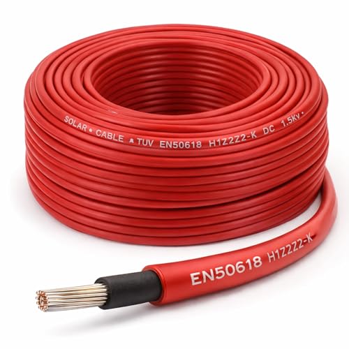 Câble panneau solaire 4mm² fil conducteur rouge 15 mètres pour installation PV CC