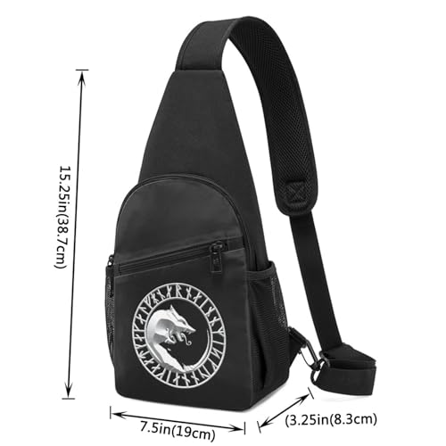 Viking Norse Wolf，Fashion One-Shoulder Bag，Anti-Theft Crossbody Shoulder Chest Bag4